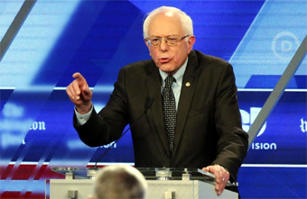 Bernie Sanders at the Democrat debate March 9, 2016