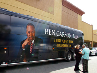 Ben Carson's tour bus