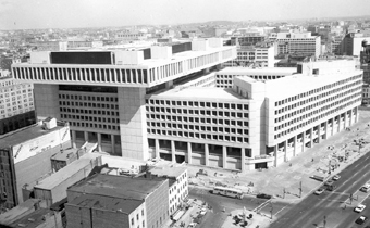 Aerial view of FBI building