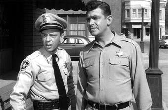 Barney Fife and Sheriff Taylor (Don Knotts & Andy Griffith)