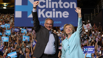 Tim Kaine and Hillary Clinton in Miami