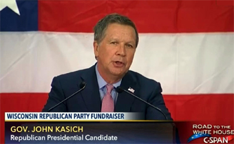 Kasich campaigning in Wisconsin