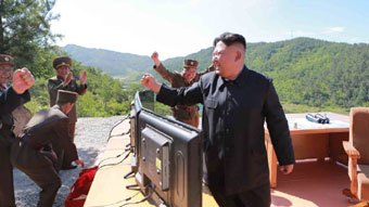 Kim Jong-un celebrates