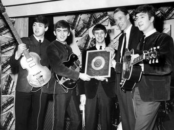 George Martin with the Beatles