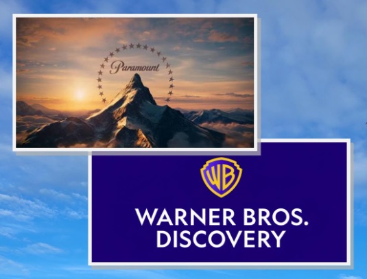 Composite photo showing Paramount and Warner Bros logos