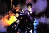 Prince on a motorcycle