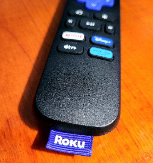 Photo of a Roku remote control
