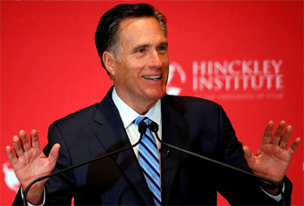Mitt Romney giving speech
