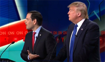 Rubio and Trump spar in the CNN Republican debate