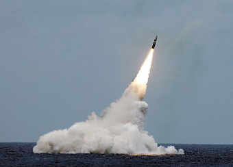 Trident II D5 missile launched from the USS Ohio near coast of Florida in August 2016
