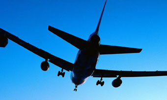 Airplane in blue sky