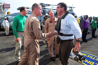 Ashton Carter aboard Ike