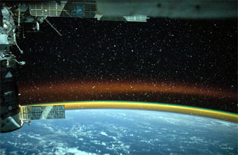 Rainbow Aurora seen from space