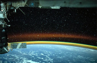 Rainbow Aurora seen from space