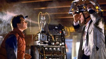 Michael J Fox and Christopher Lloyd in Back to the Future