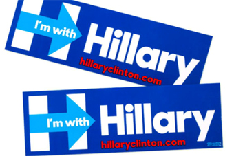 Bumper stickers for Hillary