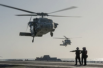 chopper off Arabian Gulf