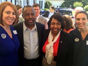 Vanita with Dr. Ben Carson and wife with supporters