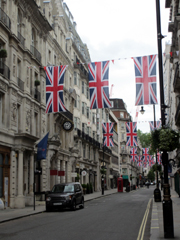 British flags lined up