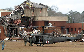 Gym after tornado in Enterprise Alabama