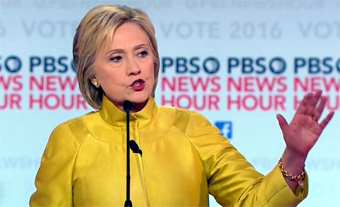 Hillary Clinton at PBS debate