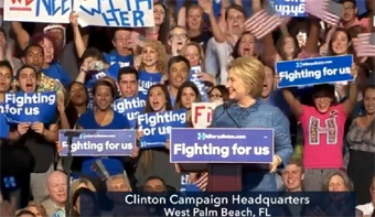 Hillary in Palm Beach Florida