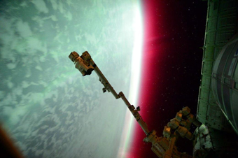 International space station aurora
