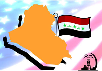 Iraq map & flag