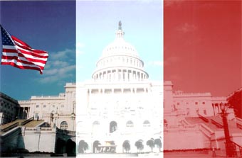 Photo of US Capitol composite with French flag