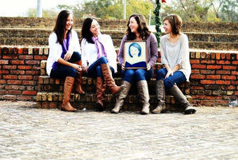 JB's sisters with her portrait