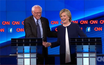 Bernie Sanders & Hillary Clinton at Democratic Presidential Debate