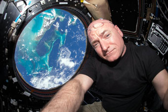 Scott Kelly in space