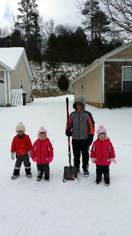 Shoveling snow