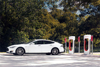 Tesla Motors Supercharger Hero 2x