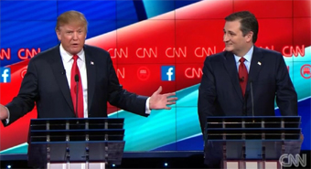 Donald Trump and Ted Cruz, GOP Debate 12/15/2015