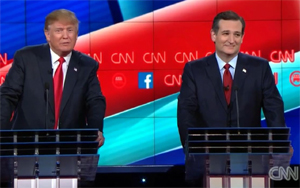 Donald Trump and Ted Cruz at last GOP debate