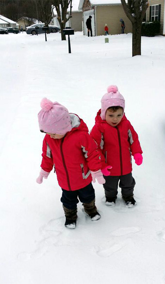 Twins in new snow