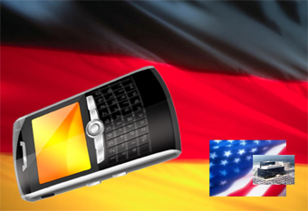 blackberry with a German flag background