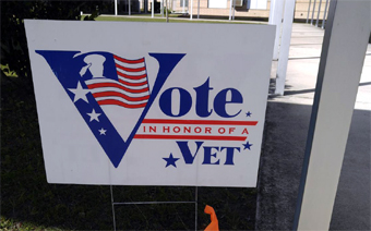 Vote for a vet sign