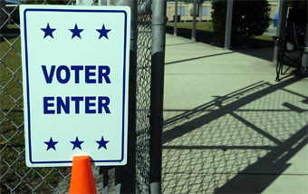 Voter enter sign