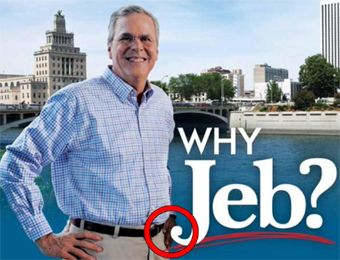 Why Jeb? post card showing black hand