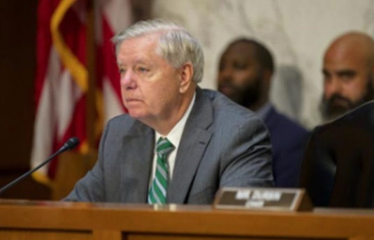 Photo of Lindsey Graham in Senate committee room' image courtesy of Lindsey Graham Senate website